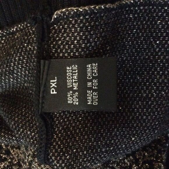 AGB Metalic 3/4 Sleeves Silver Knit Tunic Size Xl P - Picture 3 of 7